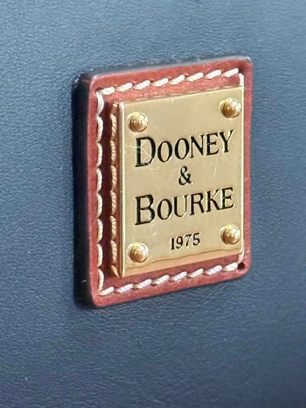 Dooney & Bourke Penrose Navy Leather Crossbody with Brown Trim and Gold Hardware - Picture 10 of 15